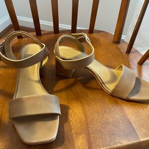 Nisolo Stella Go-To Block Heel Sandal Almond (tan) 9.5